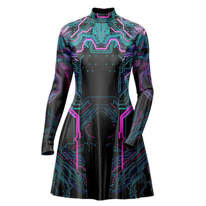 Skater Dress XXS Cyber Skater Dress - Limited 535A_LS-MiniDr_XXS_CYBERPNK
